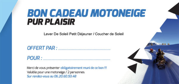 Bon cadeau motononeige (120 euros)